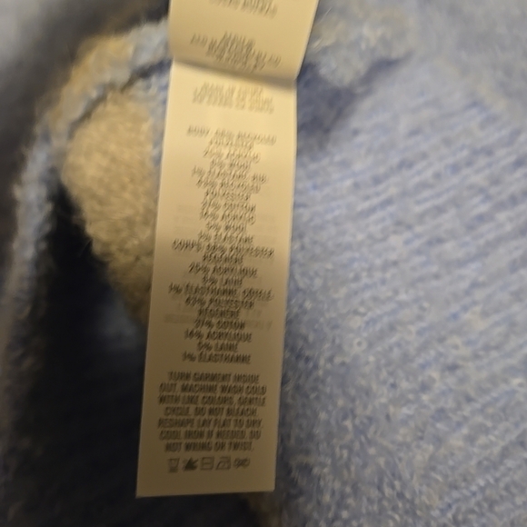 Aerie Boucle Wool Blend Oversized Sweater Blue Gray M NWT - Picture 7 of 7